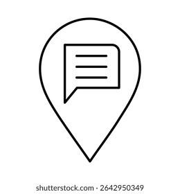 Line Pointer, Pin, Navigation, Direction, Marker Icons Editable Stroke Vector Illustration