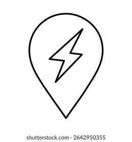 Line Pointer, Pin, Navigation, Direction, Marker Icons Editable Stroke Vector Illustration