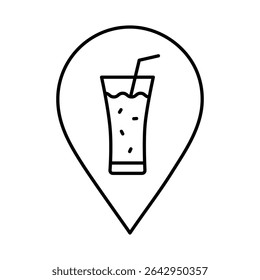 Line Pointer, Pin, Navigation, Direction, Marker Icons Editable Stroke Vector Illustration