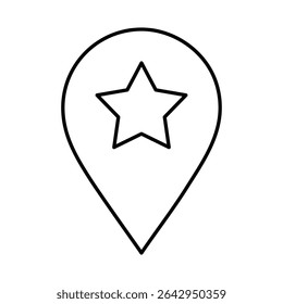 Line Pointer, Pin, Navigation, Direction, Marker Icons Editable Stroke Vector Illustration