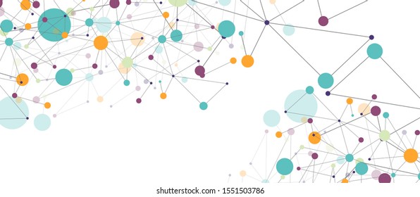 Line points connections geometric abstract background for wallpaper, banner, background, card and landing page