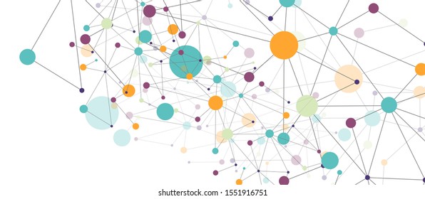 Line points connections geometric abstract background for wallpaper, banner, background, card and landing page