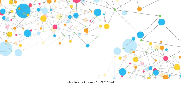 Pontos de linha conexões abstrato geométrico fundo para papel de parede, banner, fundo, cartão e página inicial