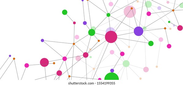 Pontos de linha conexões abstrato geométrico fundo para papel de parede, banner, fundo, cartão e página inicial