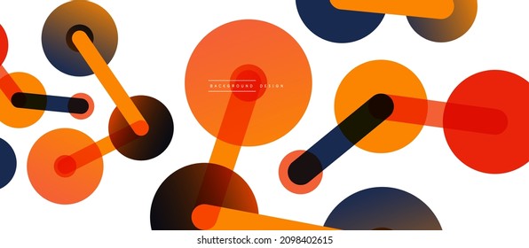 Line points connections geometric abstract background. Circles connected by lines. Trendy techno business template for wallpaper, banner, background or landing