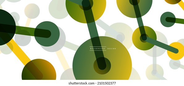 La línea apunta a conexiones de fondo abstracto geométrico. Círculos conectados por líneas. Plantilla de negocios de moda para tecno para papel de pared, banner, fondo o aterrizaje