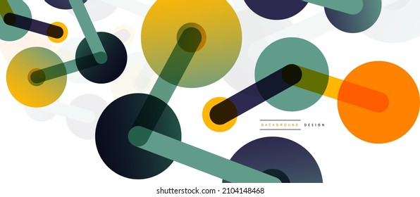 Line points connections geometric abstract background. Circles connected by lines. Trendy techno business template for wallpaper, banner, background or landing