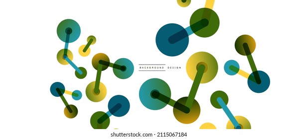 Line points connections geometric abstract background. Circles connected by lines. Trendy techno business template for wallpaper, banner, background or landing