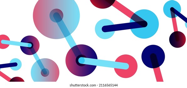 La línea apunta a conexiones de fondo abstracto geométrico. Círculos conectados por líneas. Plantilla de negocios de moda para tecno para papel de pared, banner, fondo o aterrizaje