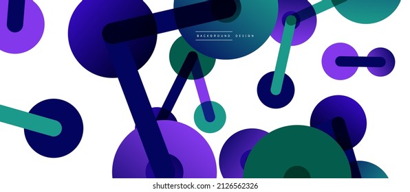 La línea apunta a conexiones de fondo abstracto geométrico. Círculos conectados por líneas. Plantilla de negocios de moda para tecno para papel de pared, banner, fondo o aterrizaje