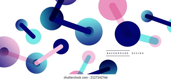 Line points connections geometric abstract background. Circles connected by lines. Trendy techno business template for wallpaper, banner, background or landing