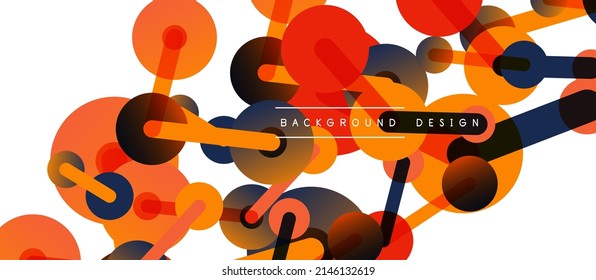 Line points connections geometric abstract background. Circles connected by lines. Trendy techno business template for wallpaper, banner, background or landing