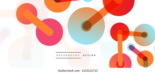 Line points connections geometric abstract background. Circles connected by lines. Trendy techno business template for wallpaper, banner, background or landing