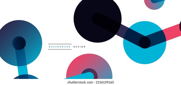 Linienpunkte verbinden geometrischen abstrakten Hintergrund. Durch Linien verbundene Kreise. Trendy Techno Business Template für Tapete, Banner, Hintergrund oder Landung