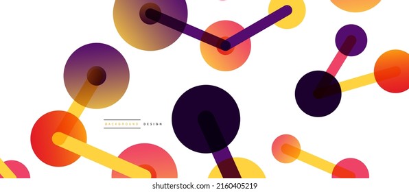 Line points connections geometric abstract background. Circles connected by lines. Trendy techno business template for wallpaper, banner, background or landing