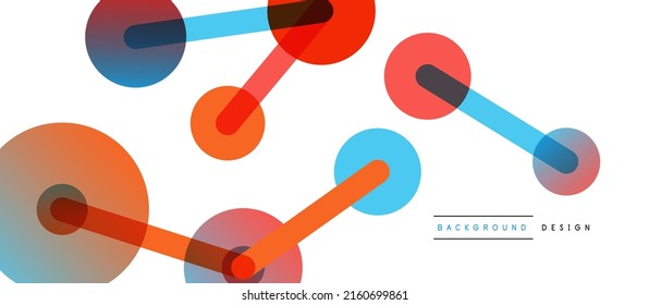 La línea apunta a conexiones de fondo abstracto geométrico. Círculos conectados por líneas. Plantilla de negocios de moda para tecno para papel de pared, banner, fondo o aterrizaje