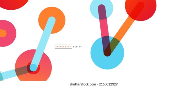 Line points connections geometric abstract background. Circles connected by lines. Trendy techno business template for wallpaper, banner, background or landing