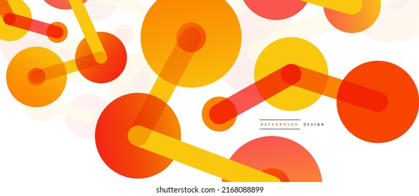 Line points connections geometric abstract background. Circles connected by lines. Trendy techno business template for wallpaper, banner, background or landing