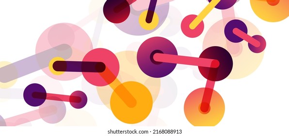 Linienpunkte verbinden geometrischen abstrakten Hintergrund. Durch Linien verbundene Kreise. Trendy Techno Business Template für Tapete, Banner, Hintergrund oder Landung