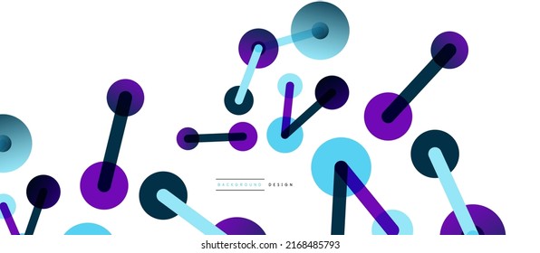 Line points connections geometric abstract background. Circles connected by lines. Trendy techno business template for wallpaper, banner, background or landing