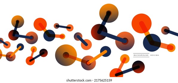 Line points connections geometric abstract background. Circles connected by lines. Trendy techno business template for wallpaper, banner, background or landing
