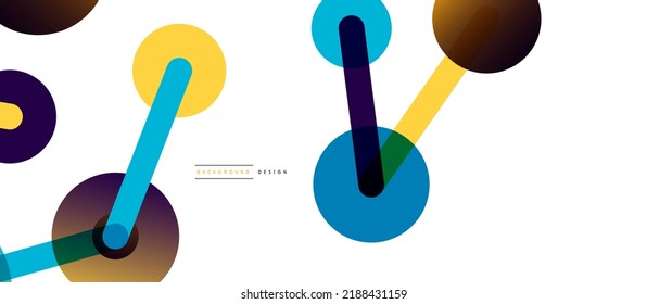 La línea apunta a conexiones de fondo abstracto geométrico. Círculos conectados por líneas. Plantilla de negocios de moda para tecno para papel de pared, banner, fondo o aterrizaje