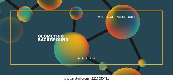 Line points connections geometric abstract background