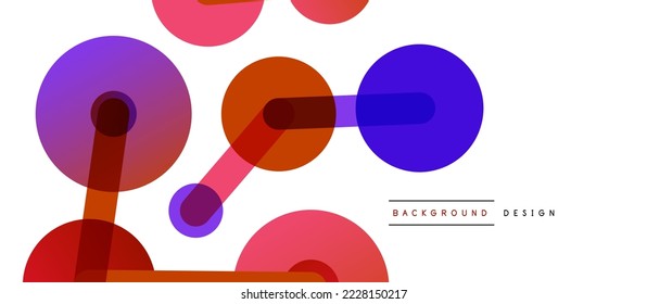 Line points connections geometric abstract background. Circles connected by lines. Trendy techno business template for wallpaper, banner, background or landing