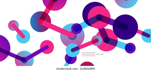 Line points connections geometric abstract background. Circles connected by lines. Trendy techno business template for wallpaper, banner, background or landing