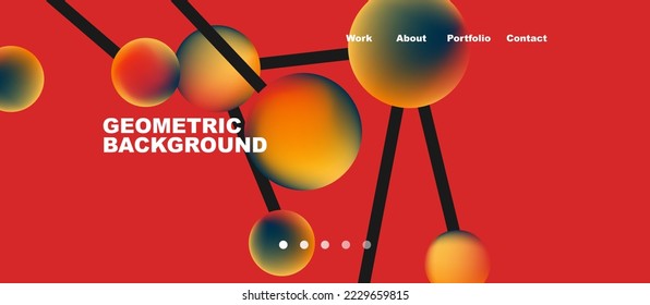Line points connections geometric abstract background