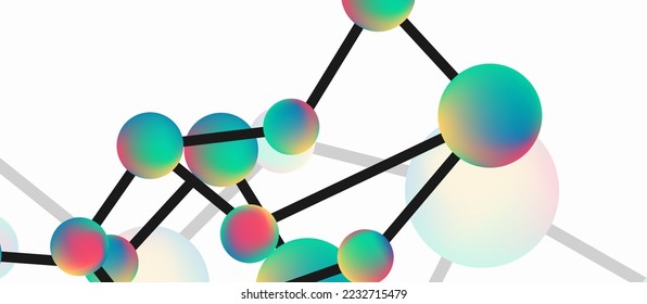 Line points connections geometric abstract background