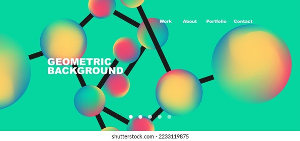 Line points connections geometric abstract background
