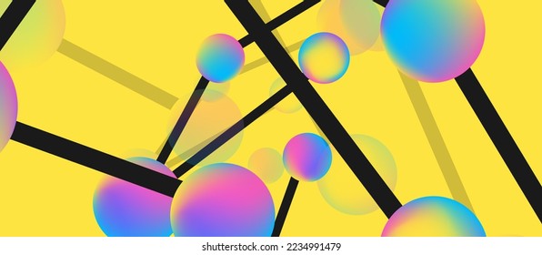 Line points connections geometric abstract background