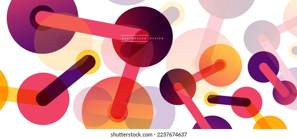 Line points connections geometric abstract background. Circles connected by lines. Trendy techno business template for wallpaper, banner, background or landing