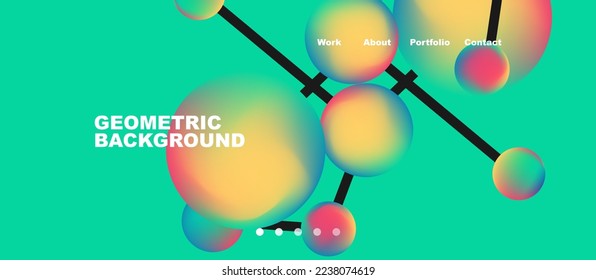 Line points connections geometric abstract background