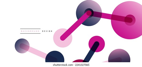 Line points connections geometric abstract background. Circles connected by lines. Trendy techno business template for wallpaper, banner, background or landing