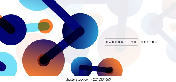 Line points connections geometric abstract background. Circles connected by lines. Trendy techno business template for wallpaper, banner, background or landing