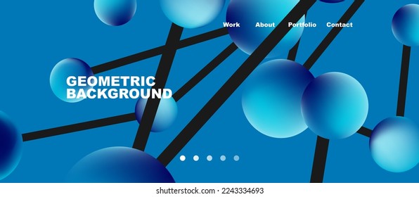 Line points connections geometric abstract background