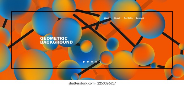 Line points connections geometric abstract background