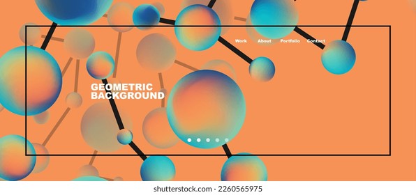 Line points connections geometric abstract background