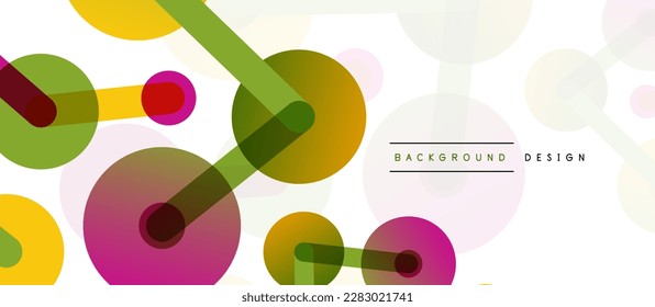 Line points connections geometric abstract background. Circles connected by lines. Trendy techno business template for wallpaper, banner, background or landing