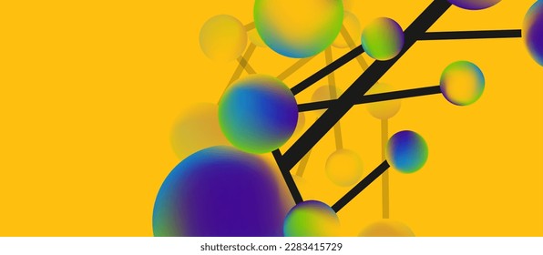 Line points connections geometric abstract background