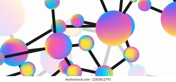 Line points connections geometric abstract background