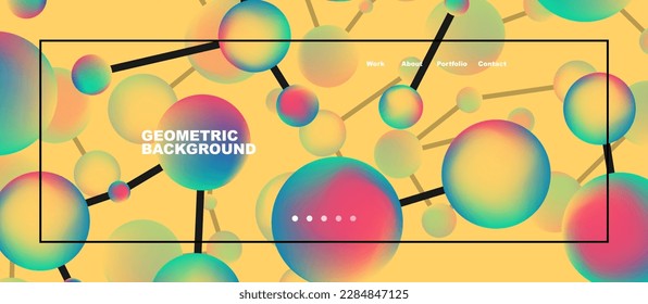 Line points connections geometric abstract background