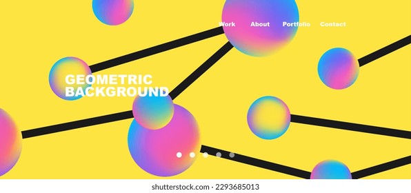 Line points connections geometric abstract background