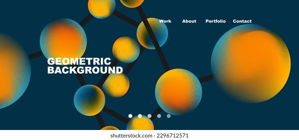 Line points connections geometric abstract background