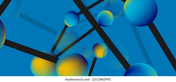 Line points connections geometric abstract background