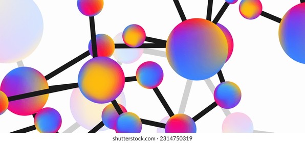 Line points connections geometric abstract background