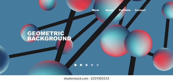 Line points connections geometric abstract background