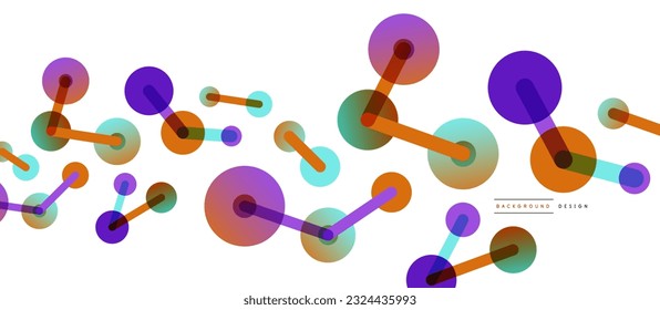 Line points connections geometric abstract background. Circles connected by lines. Trendy techno business template for wallpaper, banner, background or landing